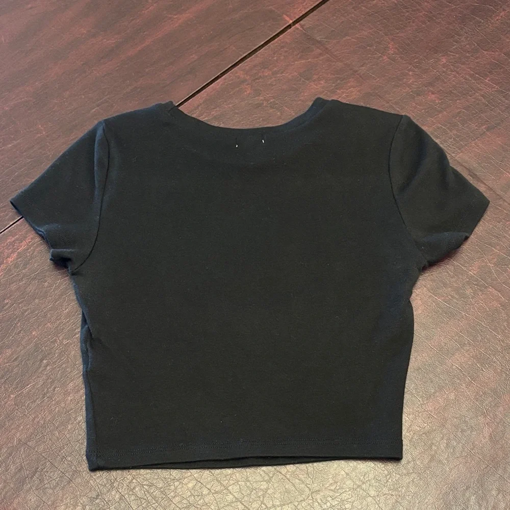 Garage Black Crop Tee with Red Cherry Graphic - Picture 8 of 11
